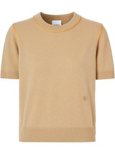 Burberry футболка с контрастной окантовкой и монограммой