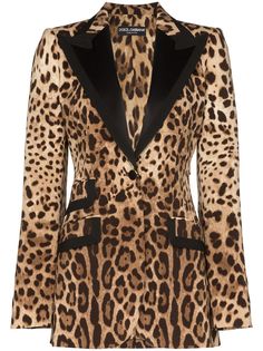 Dolce & Gabbana блейзер строгого кроя с леопардовым принтом