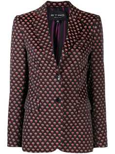 Etro жаккардовый блейзер с цветочным узором