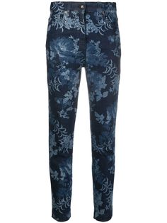 Etro укороченные джинсы с цветочным принтом