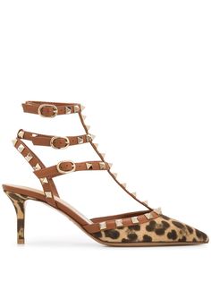 Valentino туфли Valentino Garavani Rockstud 70 с леопардовым принтом