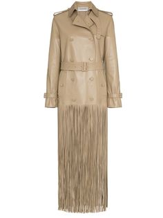 Valentino тренч с бахромой