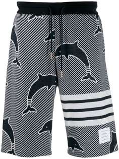 Thom Browne жаккардовые спортивные шорты Dolphin с полосками 4-Bar