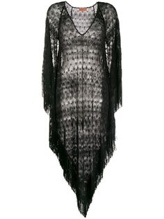 Missoni Mare полупрозрачное пляжное платье с бахромой
