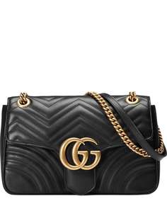 Gucci средняя стеганая сумка на плечо GG Marmont