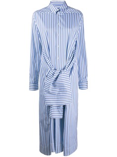 Jil Sander платье-рубашка в тонкую полоску с принтом тай-дай