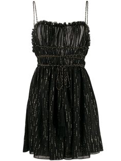 Saint Laurent короткое платье с эффектом металлик