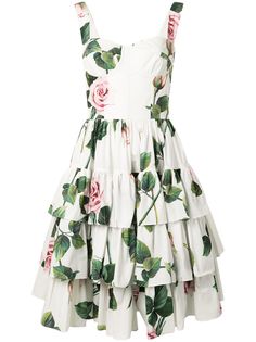 Dolce & Gabbana ярусное платье с принтом