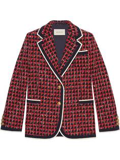 Gucci твидовый пиджак с геометрическим узором