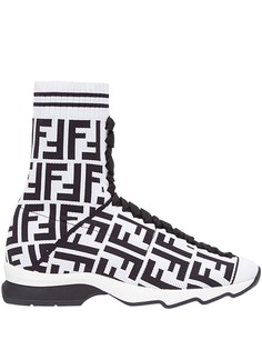 Fendi logo sock sneaker boots