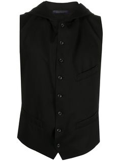 Yohji Yamamoto жилет с капюшоном и открытой спиной
