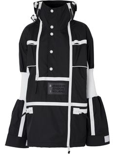 Burberry двухцветное пальто в спортивном стиле