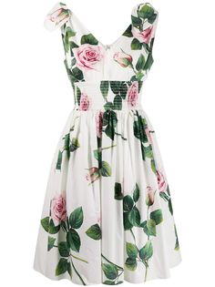 Dolce & Gabbana расклешенное платье миди с цветочным принтом