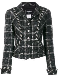Chanel Pre-Owned приталенный пиджак 2006-го года в клетку