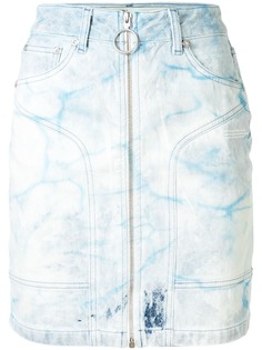 Off-White джинсовая юбка с выбеленным эффектом