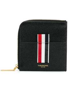 Thom Browne Vertical Intarsia Stripe Zip-around Wallet In Pebble Grain Leather