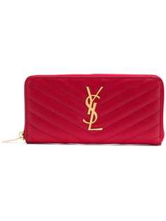 Saint Laurent кошелек с круговой молнией и монограммой