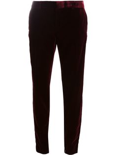 Saint Laurent строгие бархатные брюки