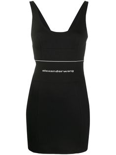 Alexander Wang приталенное платье с логотипом на поясе