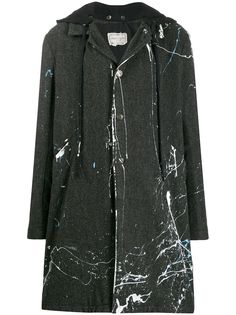Greg Lauren пальто миди с капюшоном