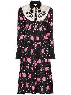 Paco Rabanne платье-рубашка в стиле вестерн с цветочным принтом