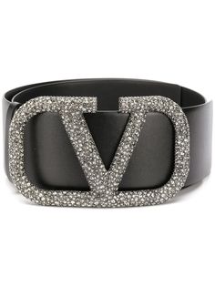 Valentino ремень Valentino Garavani с логотипом VRing и кристаллами