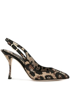 Dolce & Gabbana леопардовые туфли с ремешком на пятке