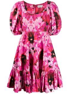 Alexander McQueen платье с абстрактным цветочным принтом