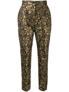 Dolce & Gabbana жаккардовые брюки с цветочным узором и люрексом