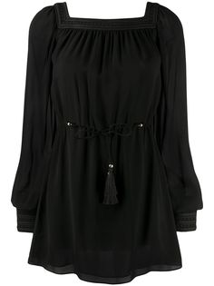 Saint Laurent платье мини с квадратным вырезом