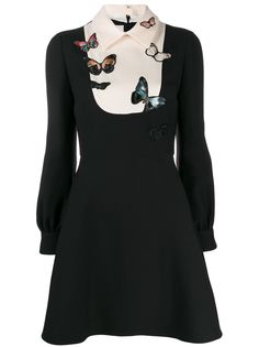 Valentino расклешенное платье с вышивкой