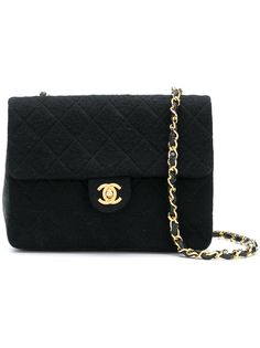 Chanel Pre-Owned стеганая сумка мини