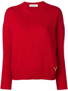 Valentino кашемировый джемпер с круглым вырезом
