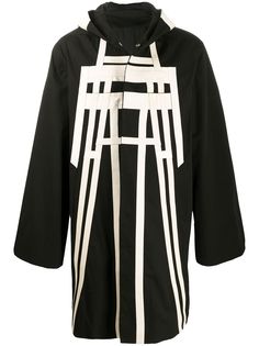 Rick Owens пальто с капюшоном и контрастной отделкой