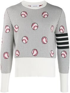 Thom Browne жаккардовый кардиган Baseball с полосками 4-Bar