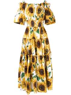Dolce & Gabbana длинное платье с принтом