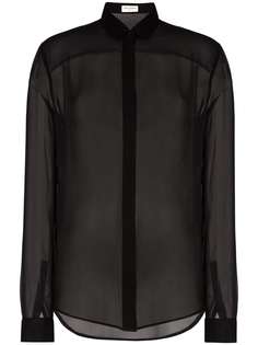 Saint Laurent полупрозрачная рубашка