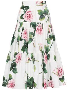 Dolce & Gabbana ярусная юбка с цветочным принтом