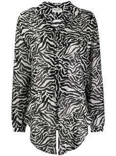 Saint Laurent рубашка с анималистичным принтом