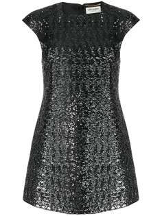 Saint Laurent короткое платье с пайетками