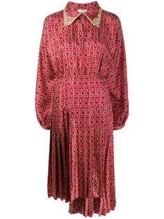 Fendi твиловое платье Grille Royal с принтом