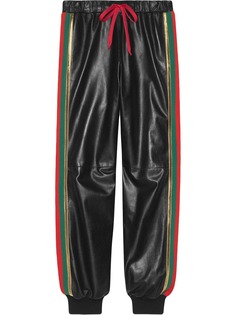Gucci спортивные брюки с отделкой Web
