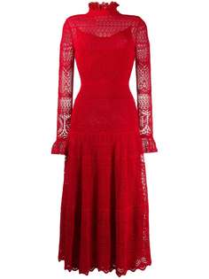 Alexander McQueen платье в технике кроше с высоким воротником