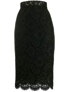 Dolce & Gabbana кружевная юбка-карандаш с завышенной талией