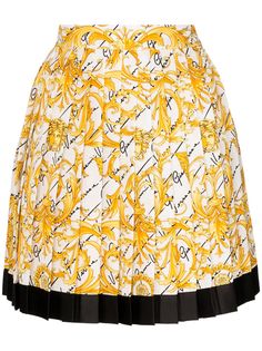 Versace плиссированная юбка с принтом Baroque