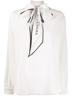 Givenchy блузка с завязками и логотипом