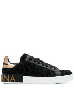 Dolce & Gabbana леопардовые кроссовки с логотипом