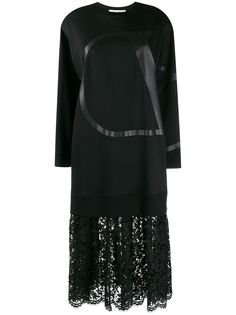 Valentino платье из джерси с логотипом VLogo