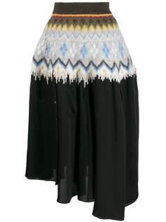 Loewe юбка асимметричного кроя с графичным принтом
