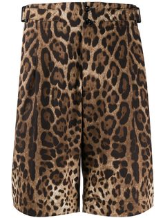 Dolce & Gabbana шорты-бермуды с леопардовым принтом